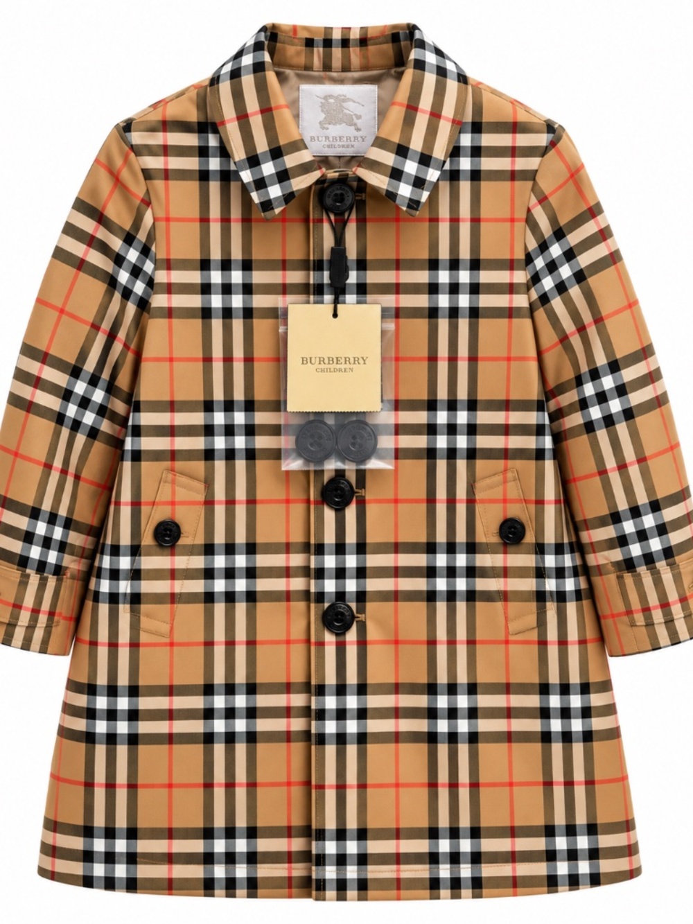 Burberry Children Check Car Coat NWT 5YR 110cm with Garment Bag